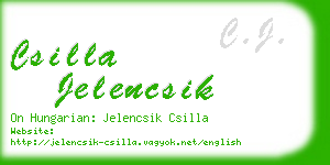 csilla jelencsik business card